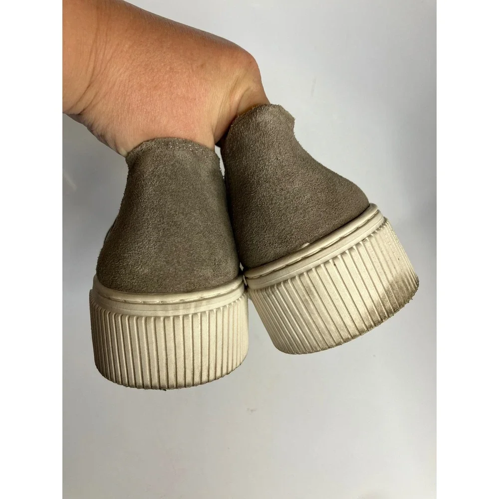 Crown Vintage Marlena gray suede platform slip on sneakers women's size 9 casual